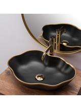 Rea Pearl  //  Color : Black Matt & Gold Edge  //  51.5 x  37.5 x 13.5 cm