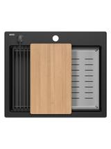 Zlewozmywak granitowy KURT 110 WORKSTATION Czarny