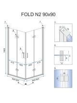 Kabina Rea Składana Fold N2 Prysznicowa Chrome