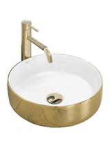 Κεραμικός πάγκος νιπτήρας SAMI GOLD/WHITE 36 x 36x 12 cm