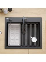 Zlewozmywak granitowy KURT 110 WORKSTATION Czarny
