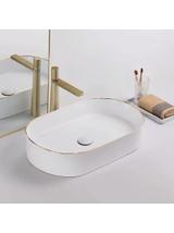 Νιπτήρας πάγκου Rea Nadia White Gold Edge 61 x 38.5 x 12 cm