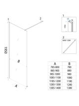 Shower screen Rea Flexi Transparent / Black 120