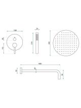 Shower system  Rea Foss Clif Brush Gold + BOX