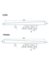Listwa spadkowa brodzikowa 120cm Nikiel Szczotkowany