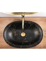 Umywalka nablatowa Rea Roma Black Marble Matt