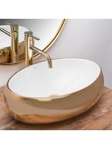 Πάγκος νιπτήρας Rea Linda Gold White 48,5 x 34x 14,5 cm