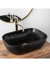 Umywalka nablatowa Rea Belinda Black Marble Mat