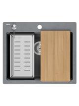 Zlewozmywak granitowy KURT 110 WORKSTATION SZARY Metalik