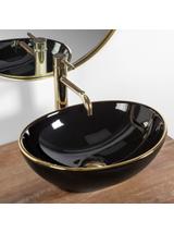 Umywalka nablatowa Rea Sofia Black Gold Edge