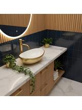 Умывальник на столешницу Basaro Sofia Gold/White