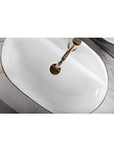 Umywalka nablatowa Rea Aura 61 White Gold Brush