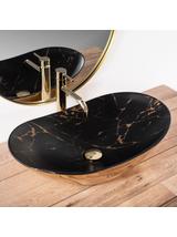 Umywalka nablatowa REA Royal In Black Marble Gold