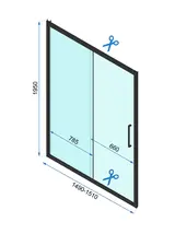 Drzwi Prysznicowe Przesuwne REA Rapid Slide 150 Złote Szczotkowane