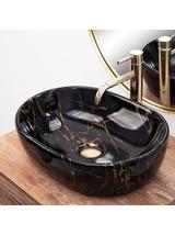 Umywalka nablatowa Rea Amelia Black Marble shiny