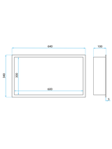 PÓŁKA WNĘKOWA ŁAZIENKOWA 30x60 stal szczotkowana