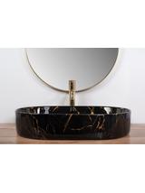 Umywalka nablatowa REA Nadia Czarna Marble Shiny