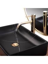 Umywalka nablatowa REA Inga Black Marble Mat