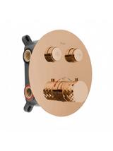 Zestaw natryskowy podtynkowy z termostatem Rea Lungo Diamond Miedziany + BOX