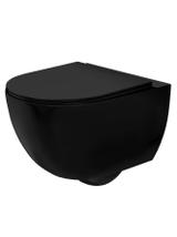 Misa WC podwieszana Rea Carlo Mini Rimless Flat Czarna Matowa