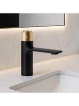 Смесител за мивка REA Storm Black Gold Low