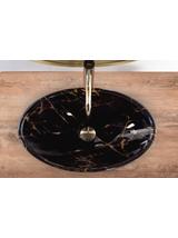 Umywalka nablatowa REA Pamela Black Marble Shiny