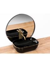 Νιπτήρας πάγκου Rea Belinda Black/Gold Edge 46.5 x 33 x 13. 5 cm