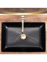 Umywalka nablatowa REA Inga Black Marble Mat