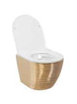 Misa WC podwieszana Carlo Flat złota szczotkowana