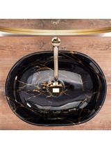 Umywalka nablatowa Rea Amelia Black Marble shiny