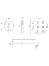 Set doccia da incasso Rea Foss Clif Brush Copper + BOX