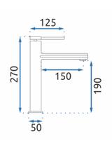 Bateria Umywalkowa REA OVAL Czarna Wysoka