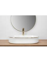Νιπτήρας πάγκου Rea Nadia White Gold Edge 61 x 38.5 x 12 cm