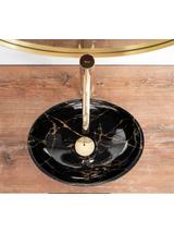 Umywalka nablatowa Rea Sofia Mini Black Marble Shiny