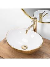 Umywalka nablatowa Rea Sofia Gold / White