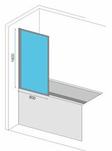 Parawan nawannowy Rea Lagos-1 Fix Stały 80 Czarny Black