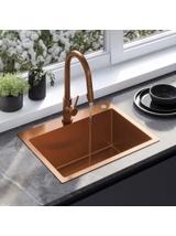 Stainless steel sink Liam BRUSH COPPER