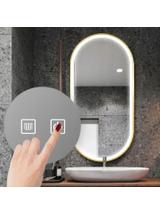 LUSTRO ŚCIENNE LED OVL 50x100cm Złote