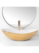 Umywalka nablatowa Rea Royal Gold/White