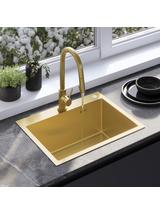Stainless steel sink Liam BRUSH GOLD