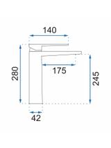 Bateria Umywalkowa REA PARKER Nikiel Szczotkowany INOX Wysoka
