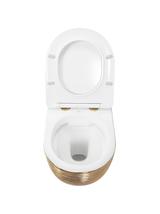 Misa WC podwieszana Carlo Flat złota szczotkowana