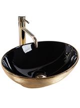 Umywalka nablatowa Rea Sofia Black Gold Brush