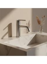 Bateria Umywalkowa REA Argon Nikiel Szczotkowany Niska