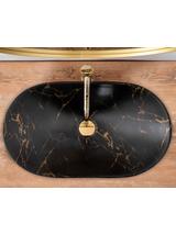 Umywalka nablatowa Rea Royal Black Marble Matt