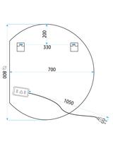 LUSTRO ŚCIENNE LED 80x70cm YH-3355