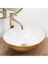Umywalka nablatowa Rea Sofia Gold / White