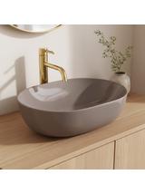 Lavabo sobre encimera Rea Lisa Beige Shiny