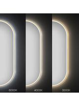 LUSTRO ŚCIENNE LED OVL 50x100cm Złote Szczotkowane
