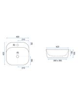 Umywalka nablatowa Rea Luiza 42 Light Grey MAT